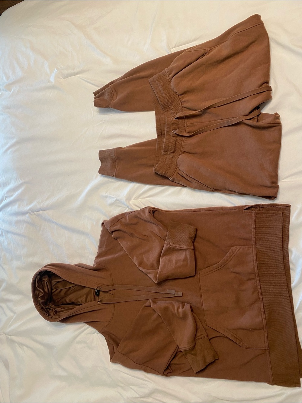 Woman’s Brown Hooded Sweatshirt and Sweatpants Set